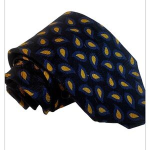 BURBERRY Blue Teardrop 100% Silk Tie (Handmade in Italy)